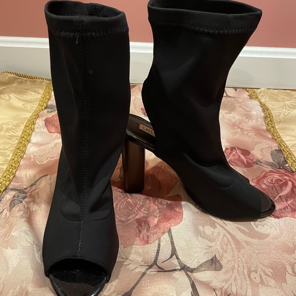 Black Open-toed Booties - Picture 2 of 3